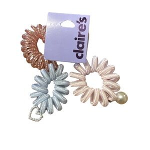 Claire's Shimmering Pink and Blue Hair Ties Trio